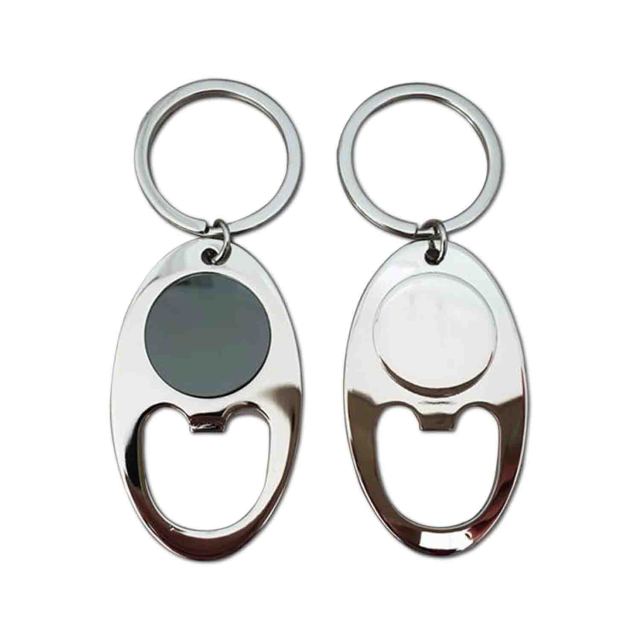 Custom Metal Crafts Sublimation Promotional Round Metal Key Chain Keyring Keychain Bottle Opener Blanks Accessories