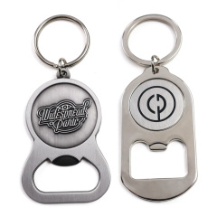 Custom Logo Shape Bottle Opener Key Holder Ring Zinc Alloy Metal Soft Enamel Keyring Key Chain Beer Bottle Opener Keychain