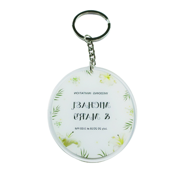 Custom Colored Printed Acrylic Keychain Custom Acrylic Key Chain Wedding Gift