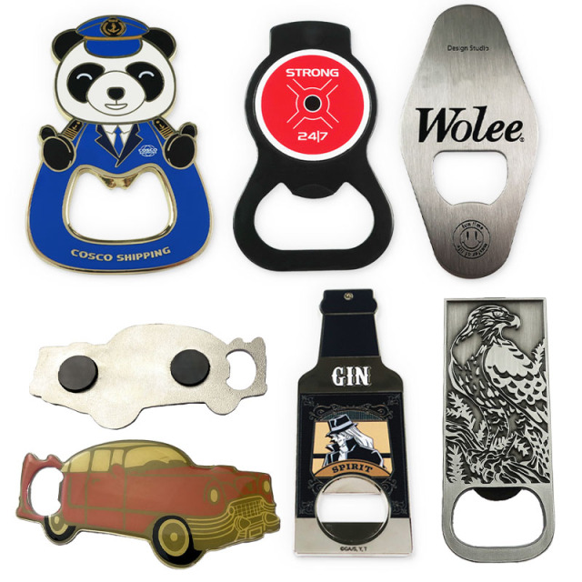 China Factory Custom Shape Drink Beer Epoxy Alloy  Bottle Opener Custom Metal Fridge Refrigerator Magnet Oem