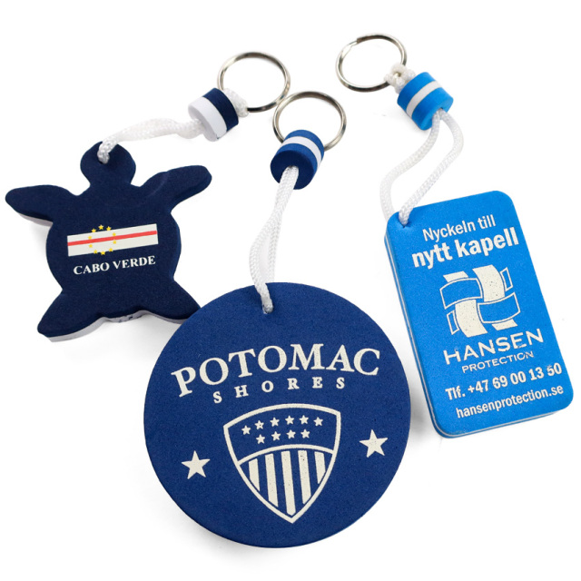 Custom Kawaii Cute Boat Shaped Rope Eva Float Fish Foam Keychains Charms Floating Key Ring