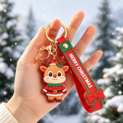 Personalized Christmas PVC Keychain Custom Holiday Party Favor Gift