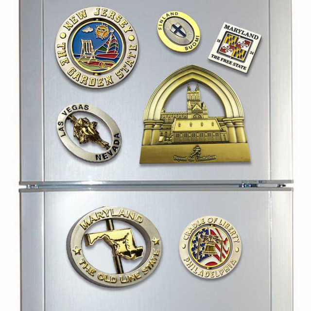 Wholesale Die Cut 3d Metal Refrigerator Magnets Fridge Magnet Country Tourism Souvenirs Custom