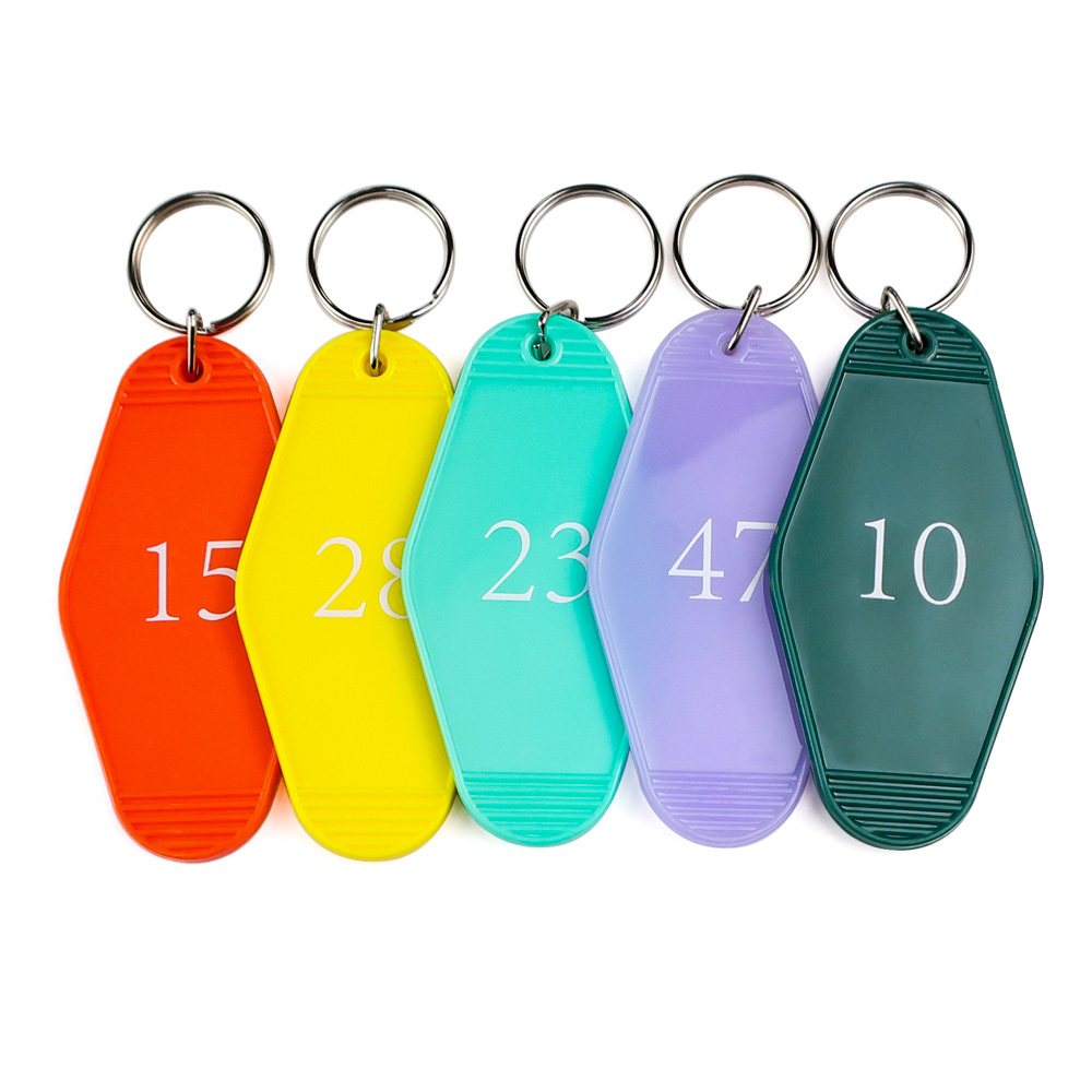 Custom Color Blank Acrylic Key Chain clear Sublimation Holographic Hotel Motel Acrylic Keychain Charms for Jewelry Making