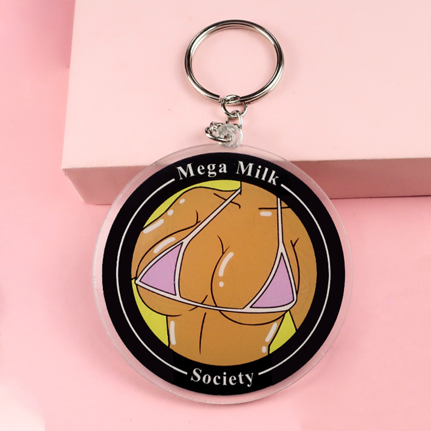 Custom logo Your Design Double Sided Printed clear Epoxy Round Acrylic Keychain Charm Wholesale