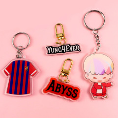 Bulk Epoxy Acrylic Promotional Gifts Custom Personalized Printing Acrylic Transparent Acrylic Badge Keychain Charm