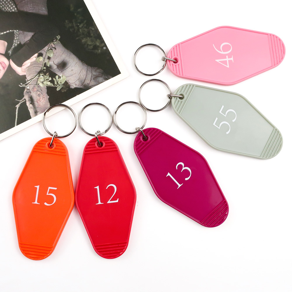 Custom Color Blank Acrylic Key Chain clear Sublimation Holographic Hotel Motel Acrylic Keychain Charms for Jewelry Making