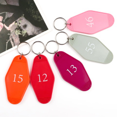Custom Color Blank Acrylic Key Chain clear Sublimation Holographic Hotel Motel Acrylic Keychain Charms for Jewelry Making