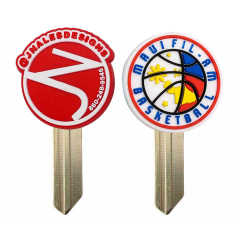 Plastic Key Head Cover Cap Rubber Keychain Custom Logo Keycaps Key Covers Ring Soft Pvc Color Cute Car Key Cover Cap