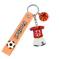Factory Custom Initial Clothes Shaped Key Chain Sports Jersey Jacket Keyring