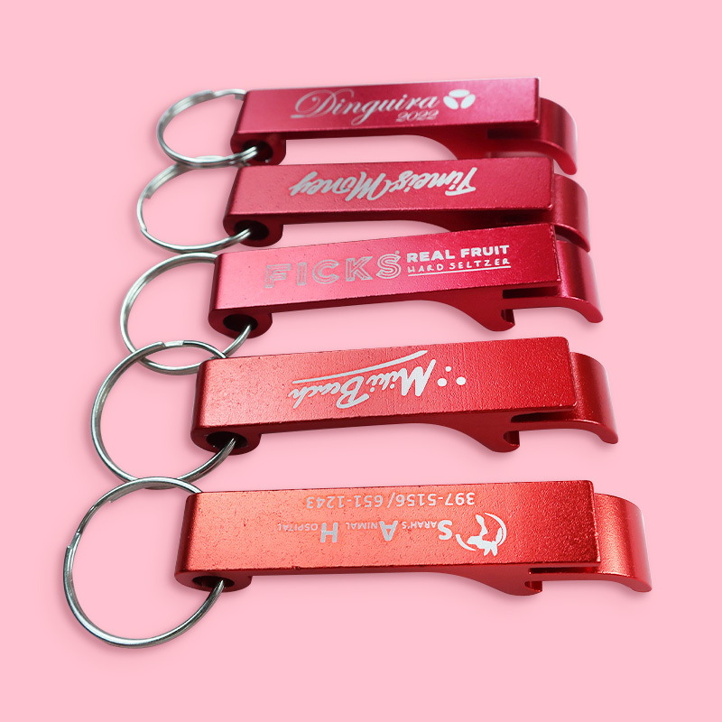 Wholesale Magnetic Beer Personalized Bottle Opener Aluminum Sheets Keyring Aluminum Keychain Waterproof