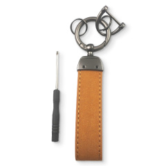 Wholesale Luxury Personalized Bulk Leather Wrist Strap Car Keychain Holder