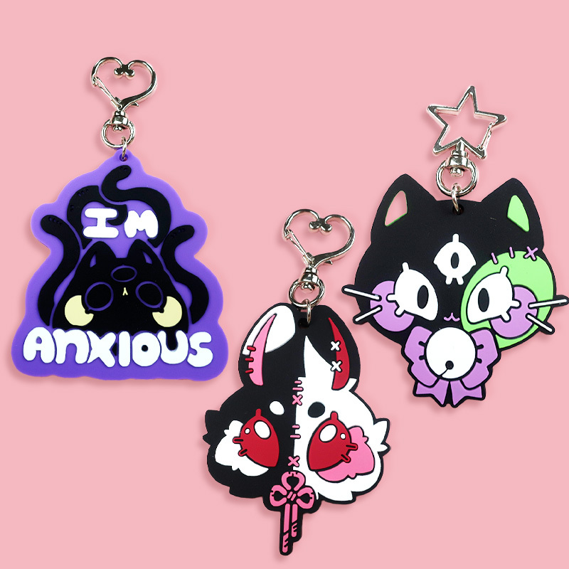 Custom Made Gift Keychain Soft 2D3D Rubber PVC Key Chain Cartoon logo Silicone Keyring