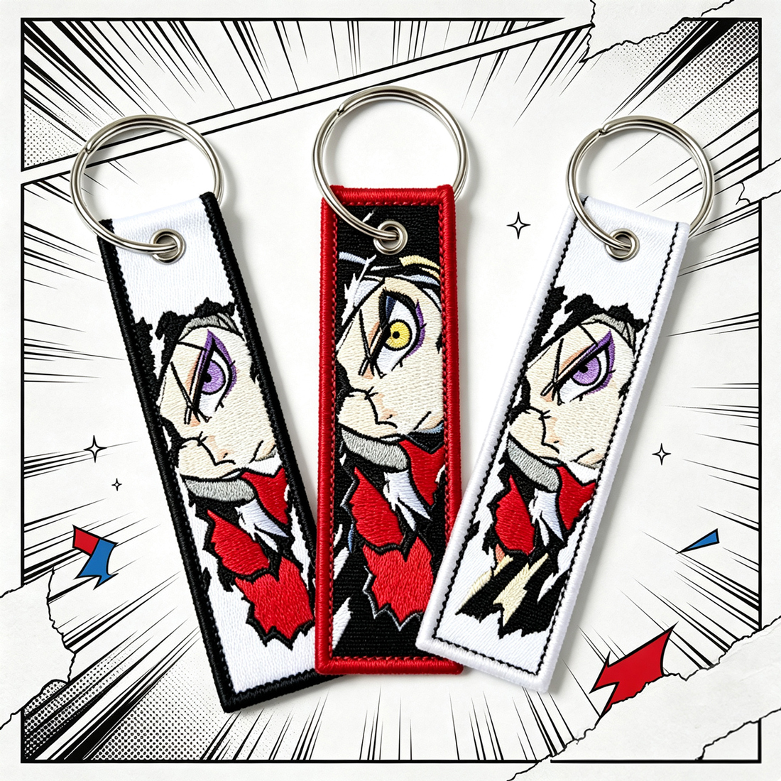 Cheap Woven Embroidered Fabric Keychain Custom Printed Anime Luggage Tag