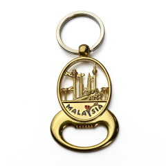 Personalized engraved metal bottle opener keychain custom logo enamel keyring Memorial Gifts Malaysia
