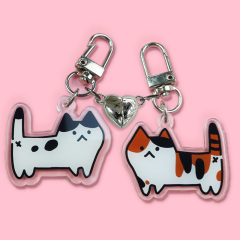 Custom Double Sided Acrylic Keychain Holographic Printed Magnet Heart Acrylic Charm