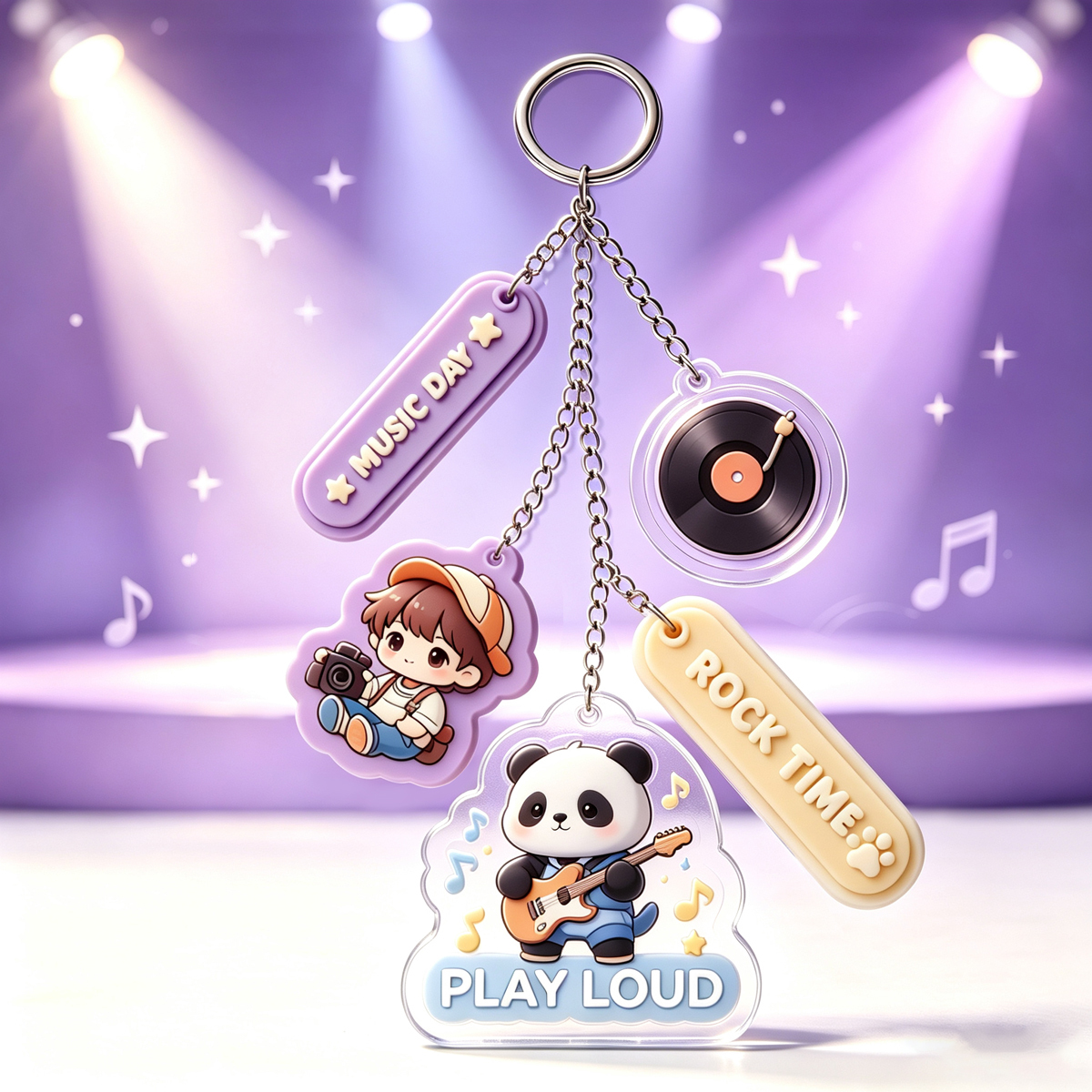 OEM Blind Box PVC Acrylic Keychain Set Cute 2D Cat Figure Bag Charm Wholesale Gift