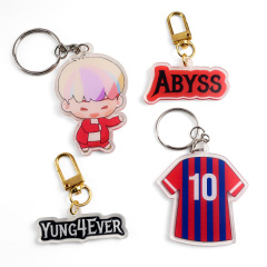 Wholesale Double Sided Printing Acrylic Charm Holographic Acrylic Keychain Anime Charms clear Epoxy Custom Keychain