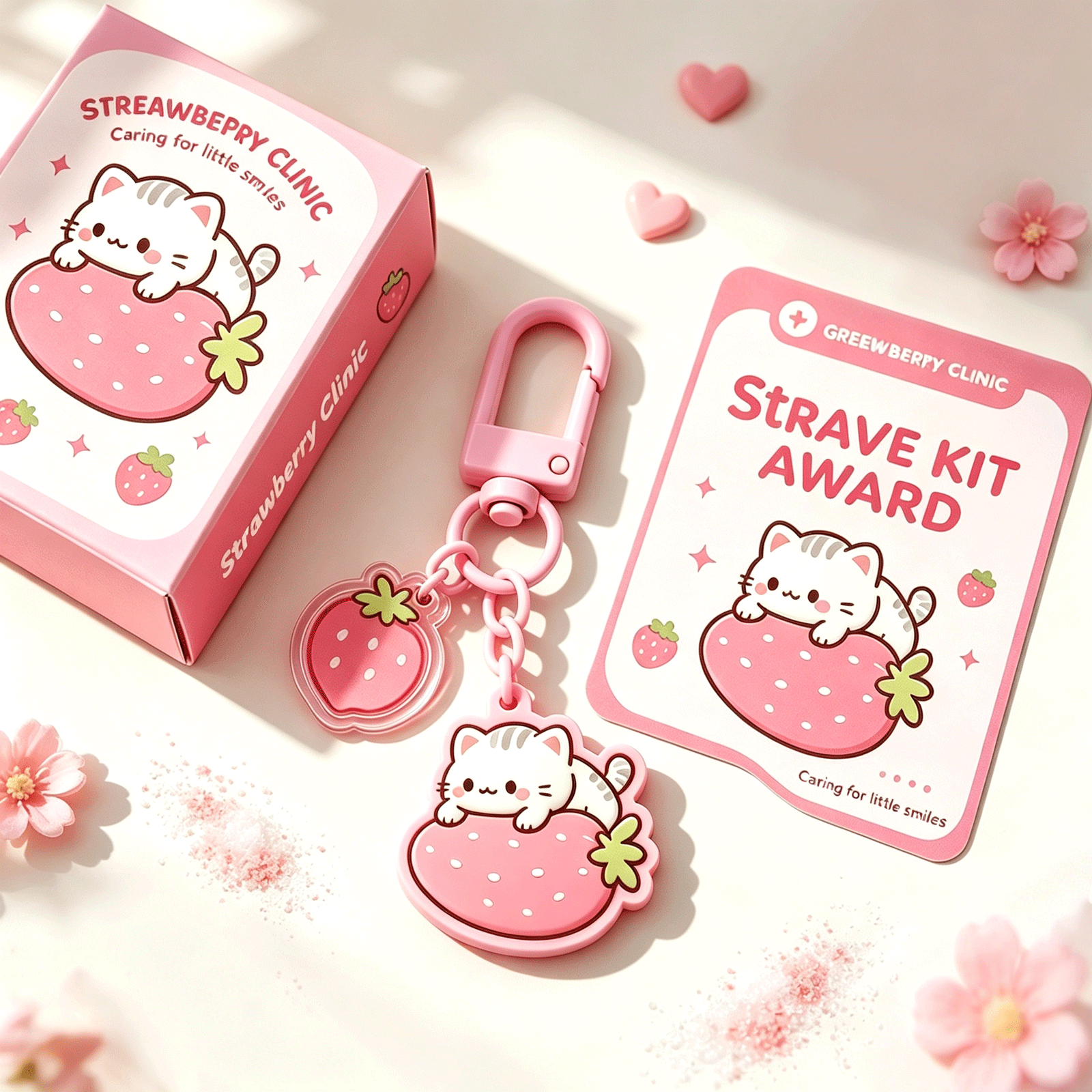 OEM Blind Box PVC Acrylic Keychain Set Cute 2D Cat Figure Bag Charm Wholesale Gift