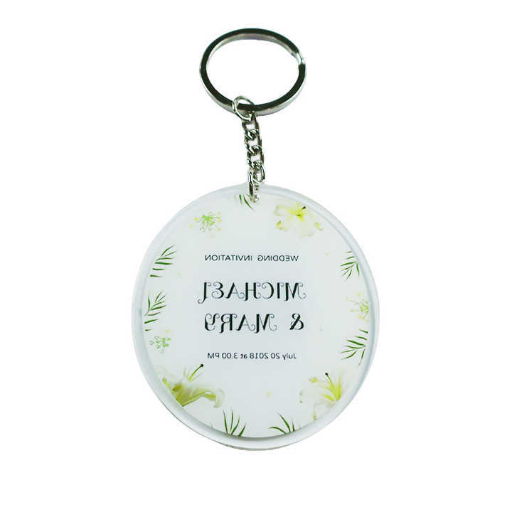 Custom Colored Printed Acrylic Keychain Custom Acrylic Key Chain Wedding Gift