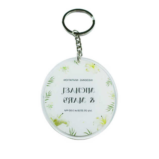 Custom Colored Printed Acrylic Keychain Custom Acrylic Key Chain Wedding Gift