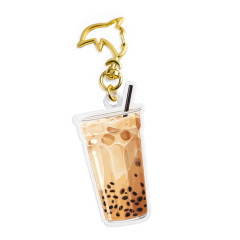2022 Trending Custom logo Acrylic Charm Crystal Bubble Keyring Clasp Mini Marker Tea Drinker Keychain