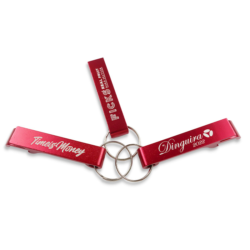 Wholesale Aluminum Alloy Metal Custom logo Beer Bottle Opener Aluminum Keychain Waterproof