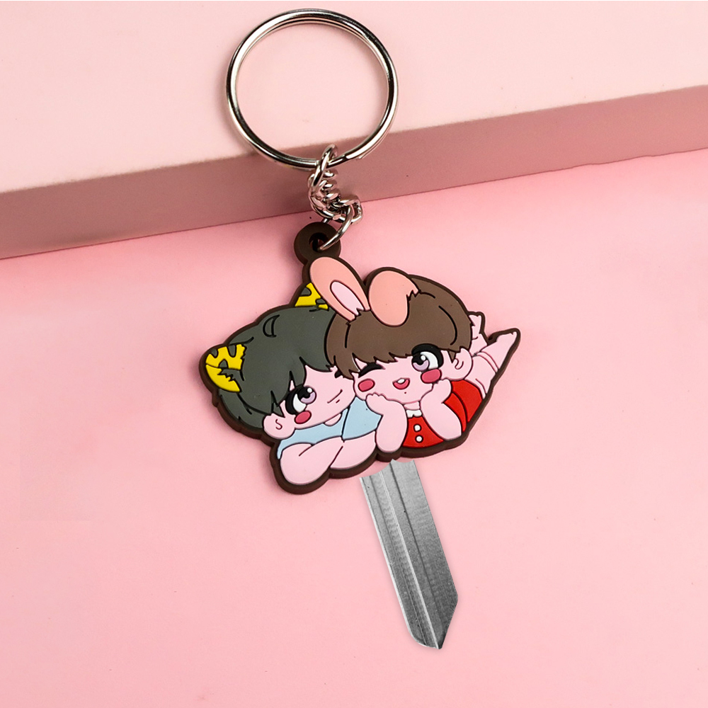 Plastic Key Head Cover Cap Rubber Keychain Custom Logo Keycaps Key Covers Ring Soft Pvc Color Cute Car Key Cover Cap