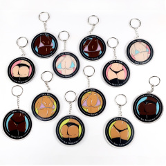 Wholesale Key Pendant Accessories Sexy Acrylic Key Rings Custom Printed Double Sided clear Acrylic Keychain Holographic Charm