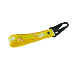 Promotional oem short lanyard rubber 3d logo rubber embossed wristlet keychain Carabiner rubber key chains