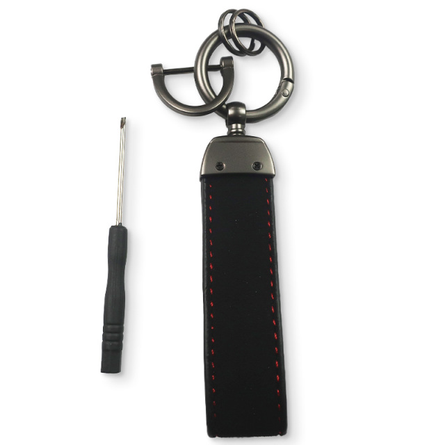 Wholesale Luxury Personalized Bulk Leather Wrist Strap Car Keychain Holder