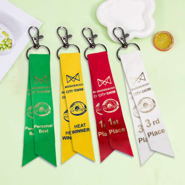 Fast Custom Short Lanyard Personalized Silk Ribbon Keychain for Backpack,Zhongshan Yutang Craft Gifts Co., Ltd.，KeyChains+medal+Fridge Magnet,Fast Custom Short Lanyard Personalized Silk Ribbon Keychain for Backpack