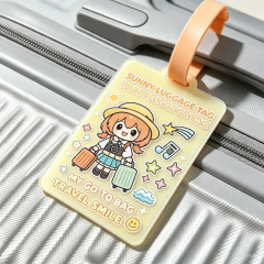 Cheap Printed Acrylic Luggage Tag Adjustable Travel Bag Name Label Suitcase Identification Promotional Gifts Use