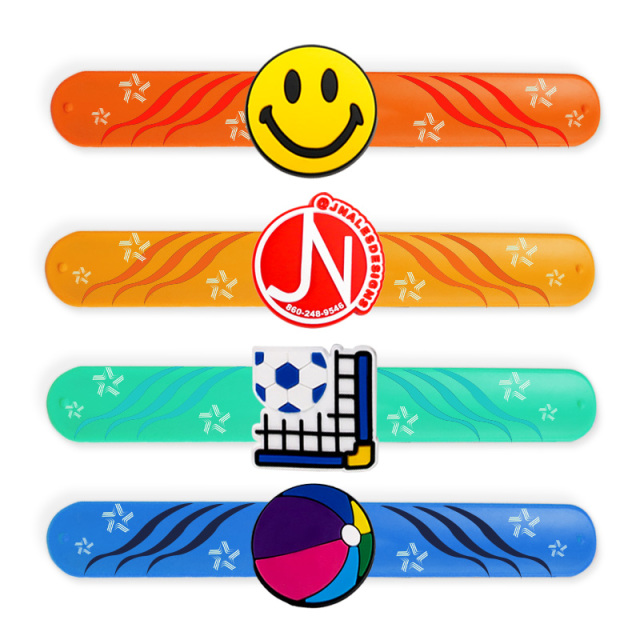 Wholesale Cheap Custom Rubber Recycled Blank Silicone Slap Bracelet Snap Clip for Event Wristbands