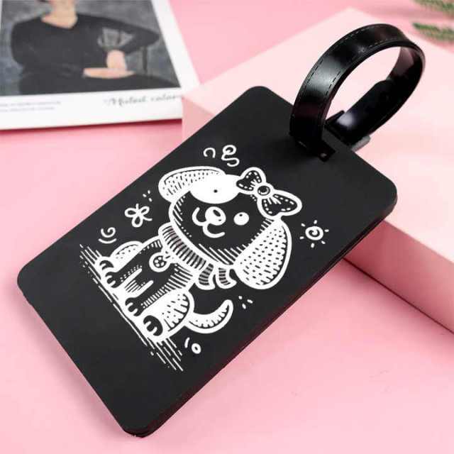 Custom Brand Rubber Debossed Name logo Print Soft Pvc Golf Bag Tag
