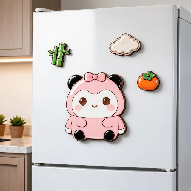 OEM Wood Epoxy Resin Fridge Magnets Custom Shape Logo Eco-Friendly Material Strong Magnetic Backing