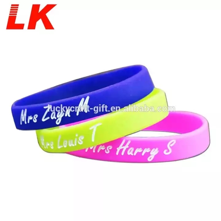 Customised Personalized Eco-friendly Printed Rubber Bracelet Wrist Band Motivational Custom Logo Silicone Wristband for Hand