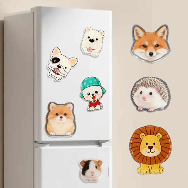 Factory Direct Price Custom Giveaway Refrigerator Magnet Souvenir Animal Acrylic Fridge Magnet