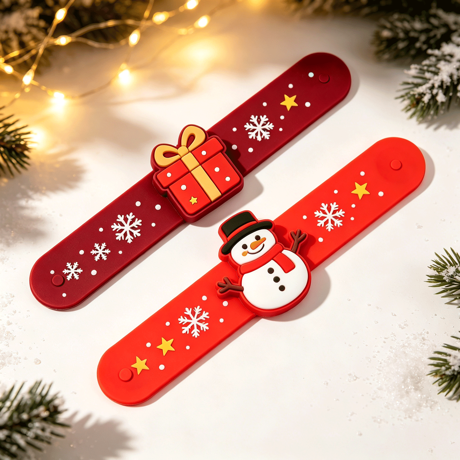 Fast Custom 2d Christmas Charm Wristband Holiday Party Event Bracelet Festive Gift Accessory