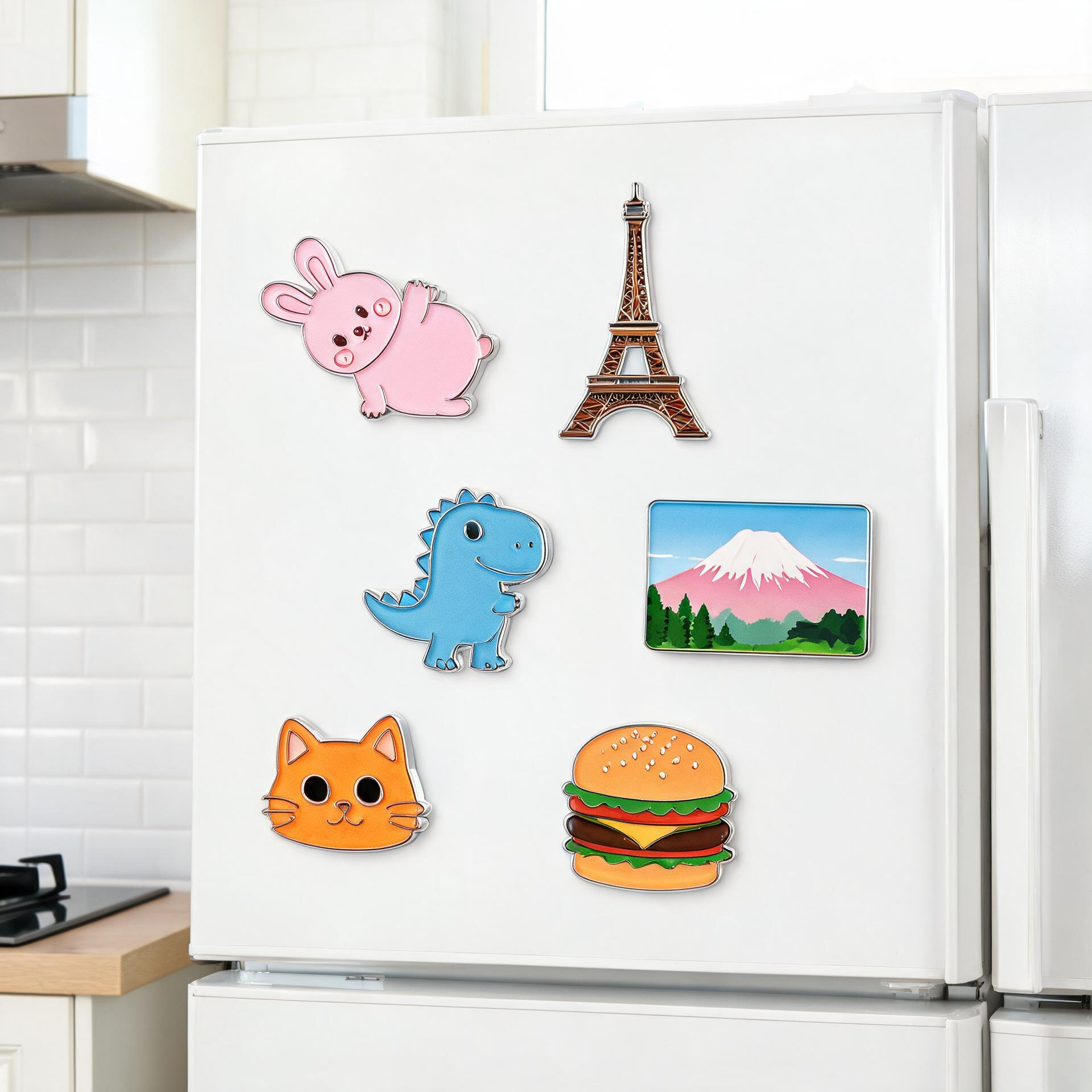 Wholesale Custom Logo Aluminum UV Printed Surface Refrigerator Magnets Promotional Business Gift with Strong Magnetic Backing