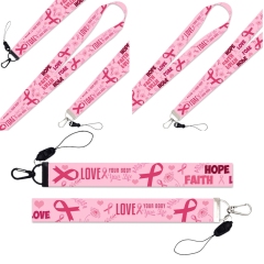Breast Cancer Awareness Pattern Detachable Mobile Phone Straps Multi-function Neck Lanyards for Couples Keys ID Badge Webbing,Zhongshan Yutang Craft Gifts Co., Ltd.，KeyChains+medal+Fridge Magnet,Breast Cancer Awareness Pattern Detachable Mobile Phone Straps Multi-function Neck Lanyards for Couples Keys ID Badge Webbing