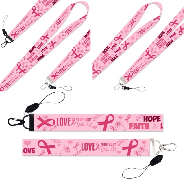 Breast Cancer Awareness Pattern Detachable Mobile Phone Straps Multi-function Neck Lanyards for Couples Keys ID Badge Webbing,Zhongshan Yutang Craft Gifts Co., Ltd.，KeyChains+medal+Fridge Magnet,Breast Cancer Awareness Pattern Detachable Mobile Phone Straps Multi-function Neck Lanyards for Couples Keys ID Badge Webbing