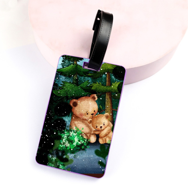 Oem Custom Kids Bear Printing Pvc hang Luggage Tag Manufacturers