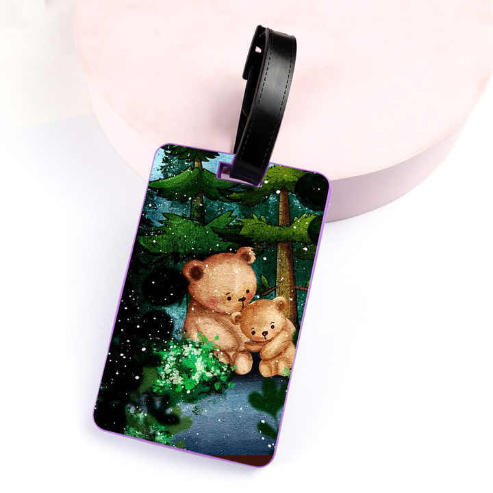 Oem Custom Kids Bear Printing Pvc hang Luggage Tag Manufacturers