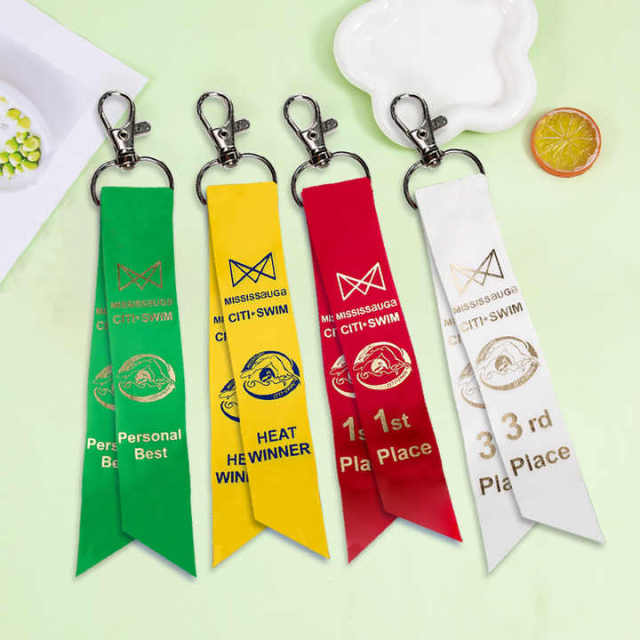 Fast Custom Short Lanyard Personalized Silk Ribbon Keychain for Backpack,Zhongshan Yutang Craft Gifts Co., Ltd.，KeyChains+medal+Fridge Magnet,Fast Custom Short Lanyard Personalized Silk Ribbon Keychain for Backpack