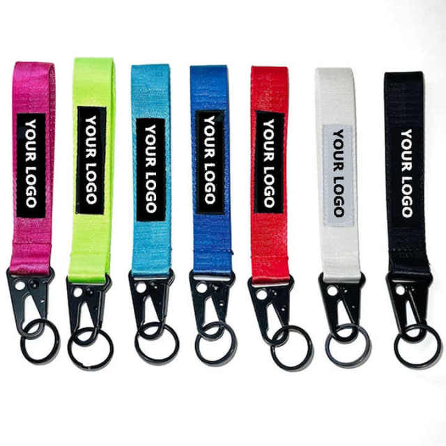 Wholesale Sublimation Printed Custom Key Strap Buckle Keychain Fabric Polyester Short Wrist Lanyards,Zhongshan Yutang Craft Gifts Co., Ltd.，KeyChains+medal+Fridge Magnet,Wholesale Sublimation Printed Custom Key Strap Buckle Keychain Fabric Polyester Short Wrist Lanyards