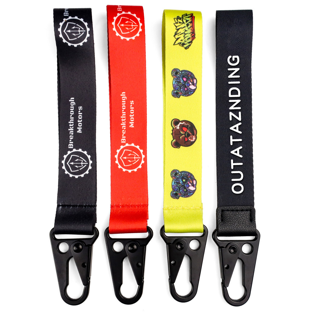 Custom Logo Printed Sublimation Key Short Wristband Black White Keychain Lanyard,Zhongshan Yutang Craft Gifts Co., Ltd.，KeyChains+medal+Fridge Magnet,Custom Logo Printed Sublimation Key Short Wristband Black White Keychain Lanyard