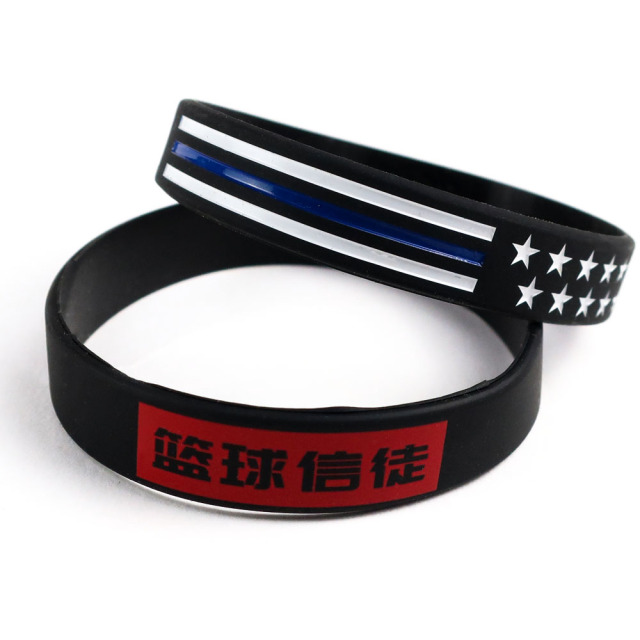 Custom Silicone Wristbands Adjustable Elastic Plastic Double Side logo Rubber Bracelets Silicone Wristbands China