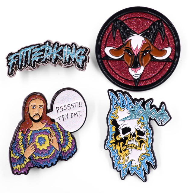 custom glitter enamel pin