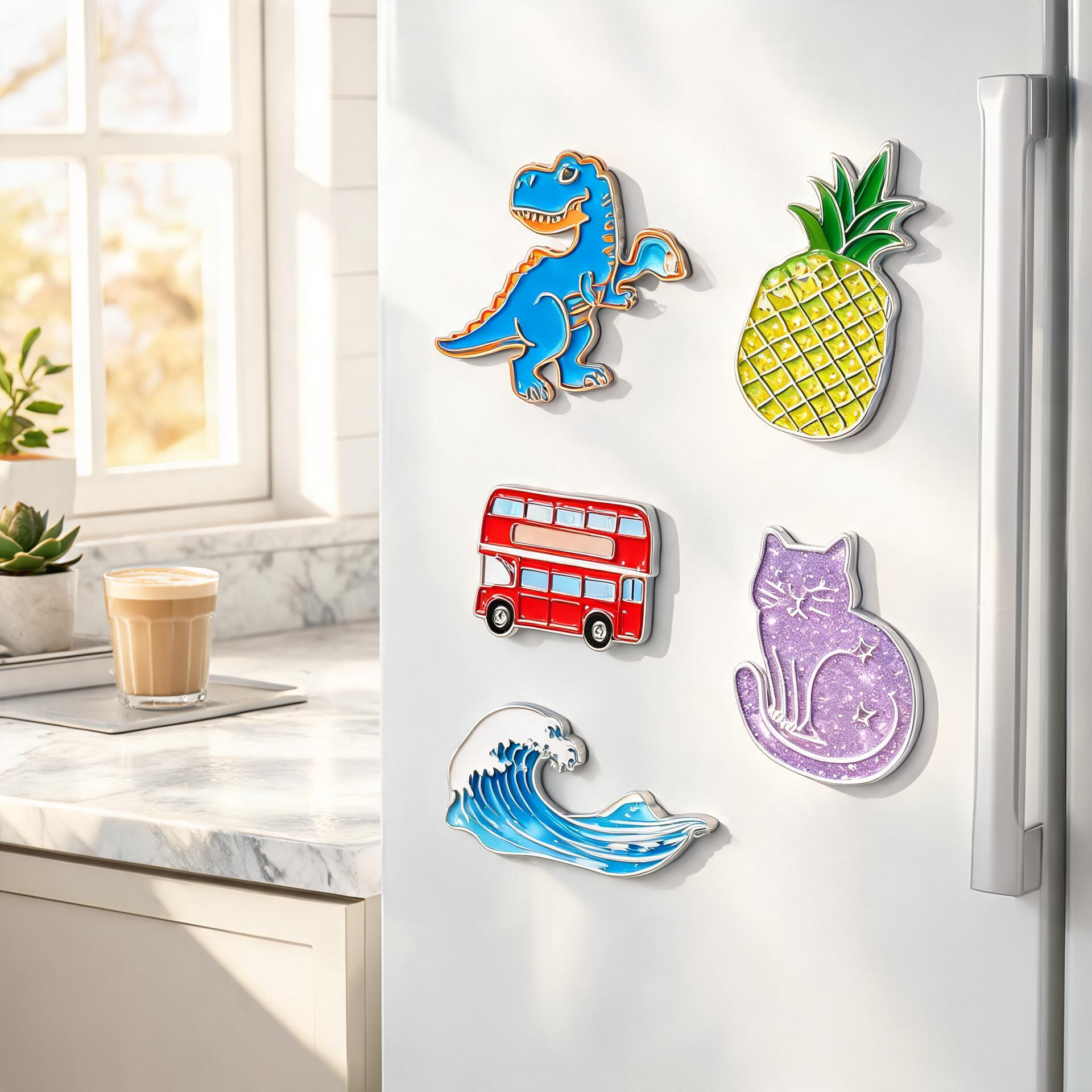 Wholesale Custom Logo Aluminum UV Printed Surface Refrigerator Magnets Promotional Business Gift with Strong Magnetic Backing
